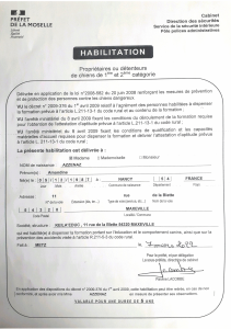 Habilitation par la préfecture