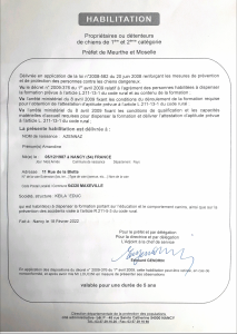 Habilitation par la préfecture